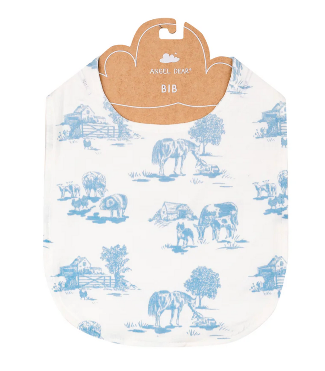 Farm Toile Feeding Bib