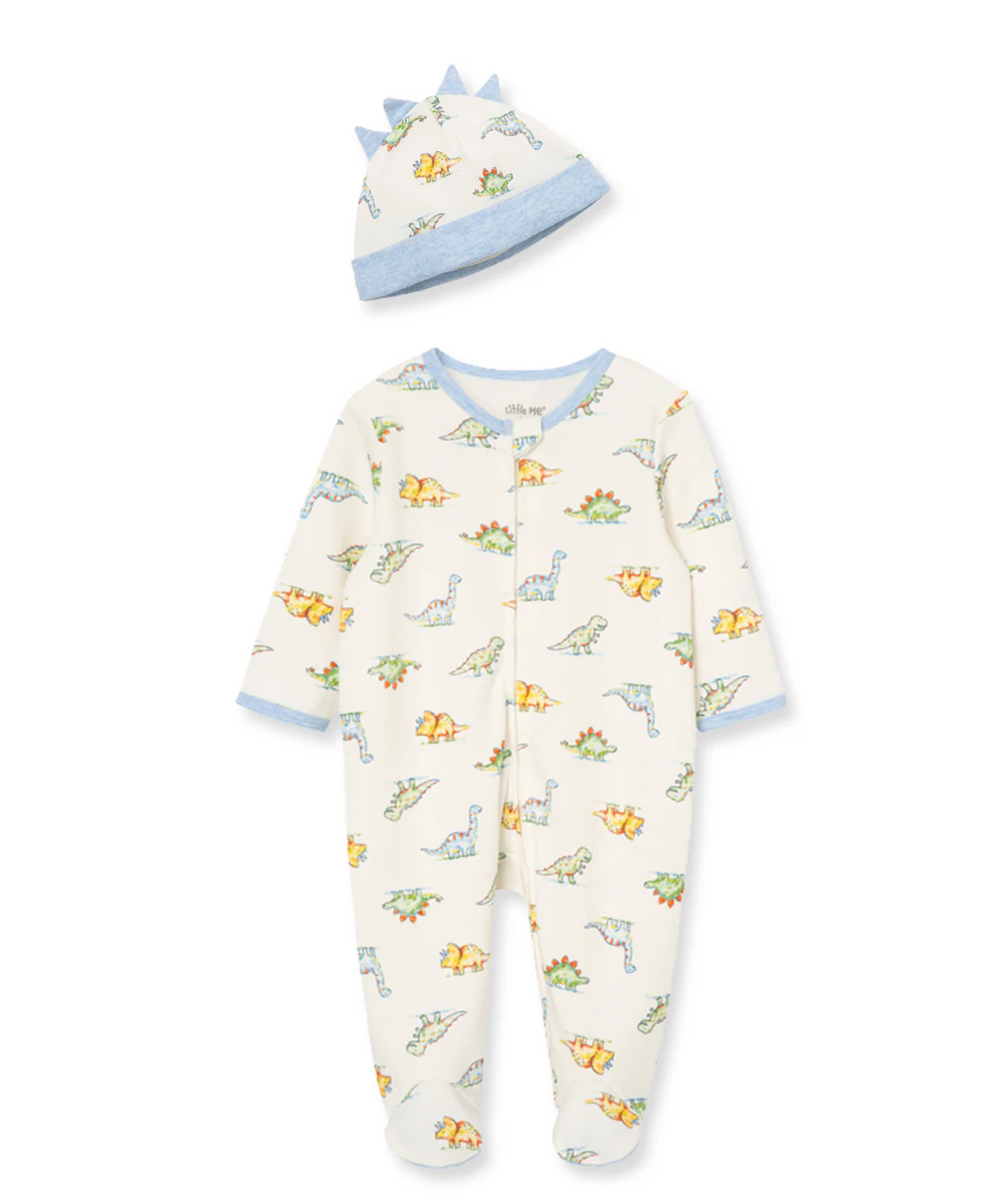 Dinomite 2-Way-Zip Footed One-Piece and Hat