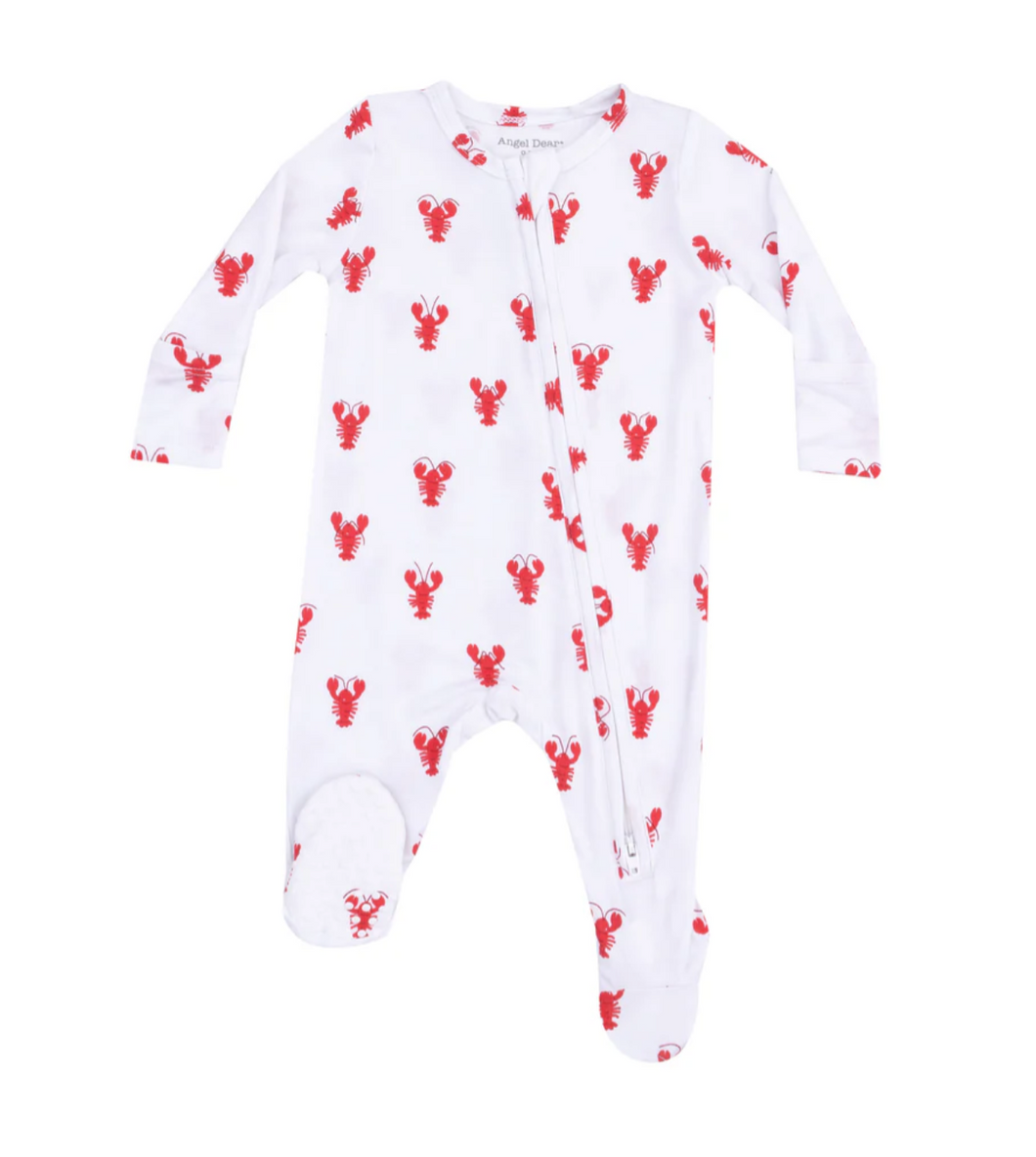 Crawfish Bamboo 2 Way Zipper Footie