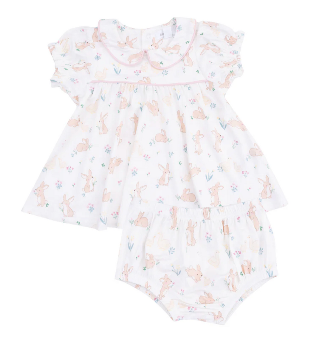 Bunny and Duck Classic Puff Sleeve Baby Doll Dress