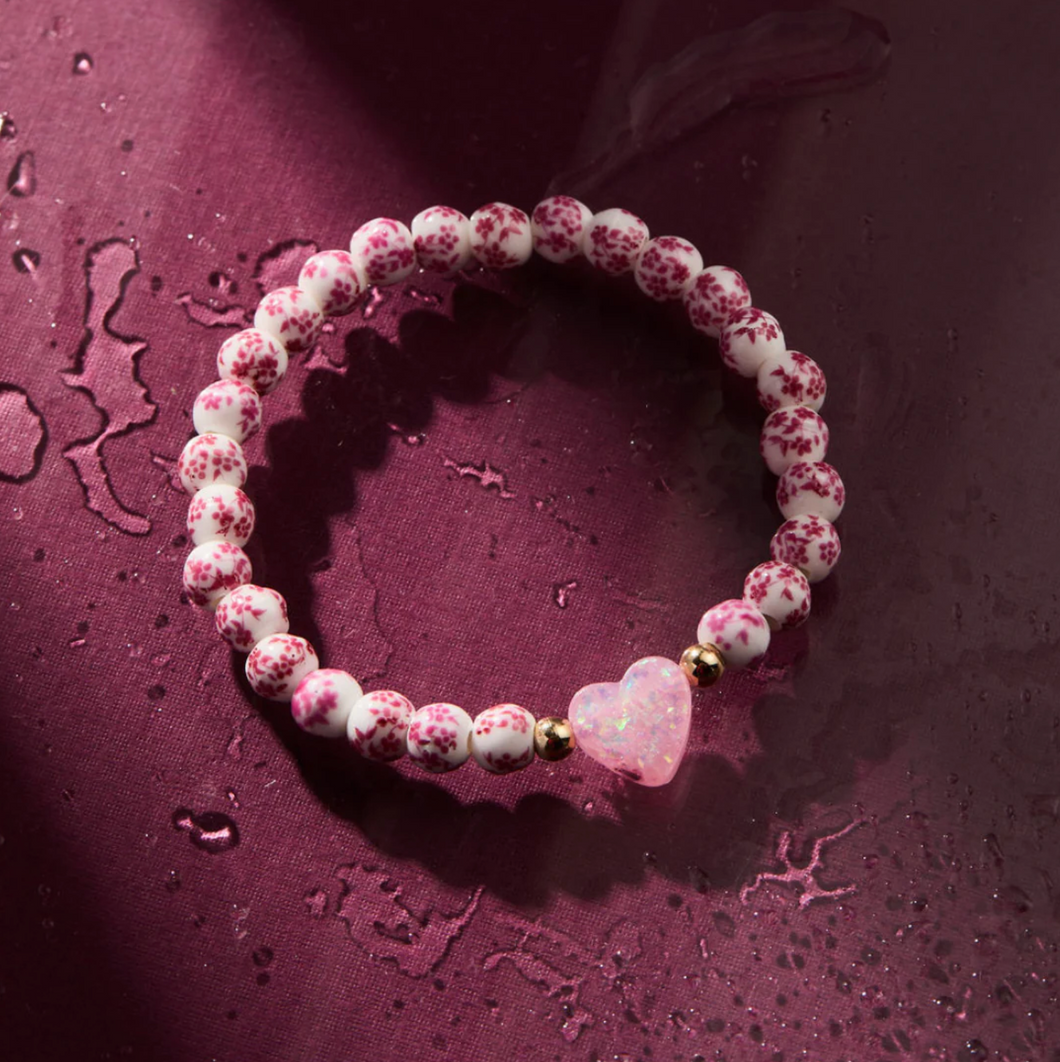 Petite Holy Water Porcelain Heart Bracelet