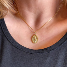 Load image into Gallery viewer, 18k Gold Filled Double Sided Lady of Grace Medal Pendant
