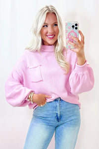 Paige Pink Pocket Sweater