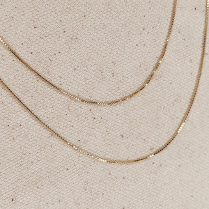 18k Gold Filled Box Chain Very Thin 0.5mm Jewelry Components