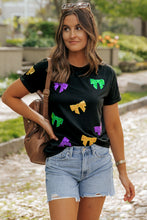 Load image into Gallery viewer, Mardi Gras Bow Tee
