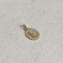 Load image into Gallery viewer, 18k Gold Filled Mini CZ Lady of Guadalupe Pendant
