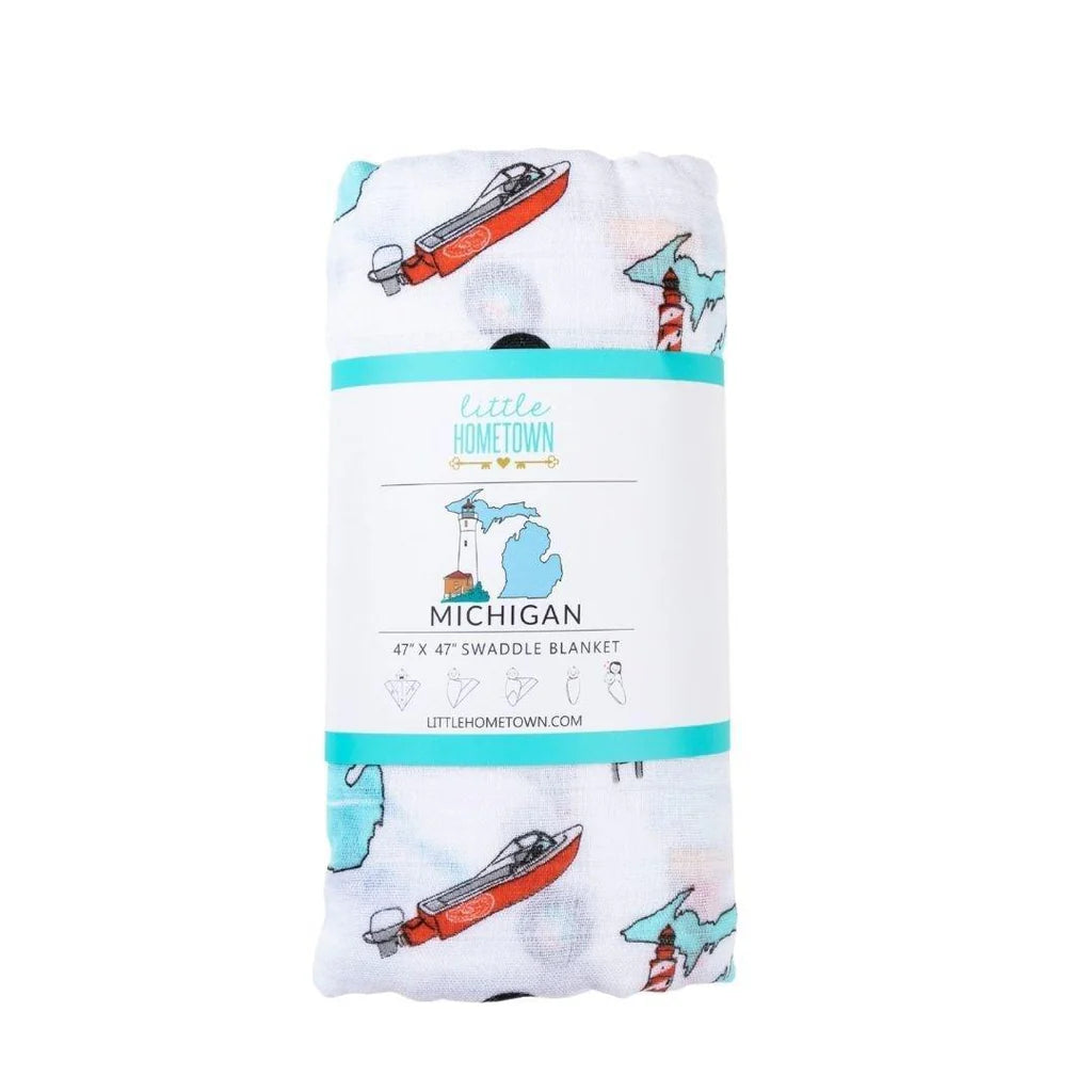Michigan Baby Muslin Swaddle Receiving Blanket