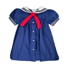 Load image into Gallery viewer, Petit Ami Nautical Sailor Dress in Navy #2160
