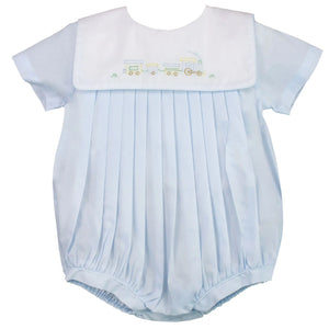 Petit Ami Romper with Train Embroidery #5524