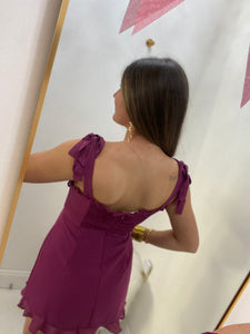 Via Violet Tie Shoulder Mini Dress