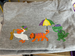 Madelyn Mardi Gras Animal Kids Tee